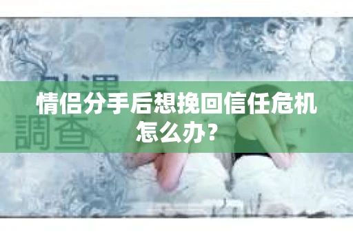 情侣分手后想挽回信任危机怎么办？
