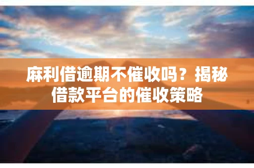 麻利借逾期不催收吗?揭秘借款平台的催收策略 麻利借逾期不催收吗?揭秘借款平台的催收策略