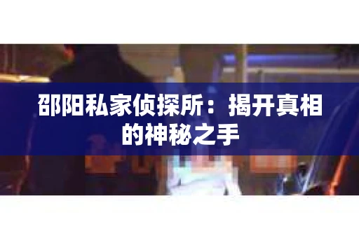 邵阳私家侦探所：揭开真相的神秘之手