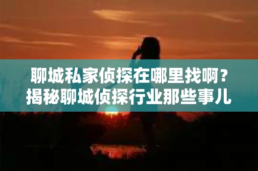 聊城私家侦探在哪里找啊？揭秘聊城侦探行业那些事儿
