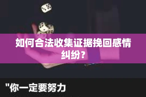 如何合法收集证据挽回感情纠纷？